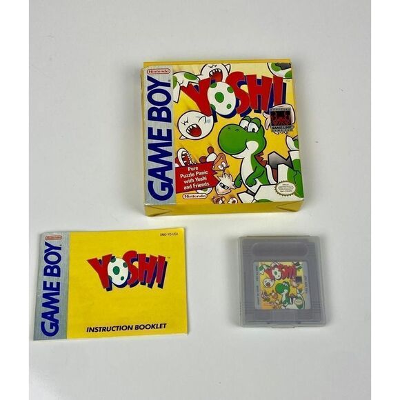 1992 Nintendo Gameboy Yoshi Game Cartridge, Instruction Manual & Original Box - Picture 1 of 4